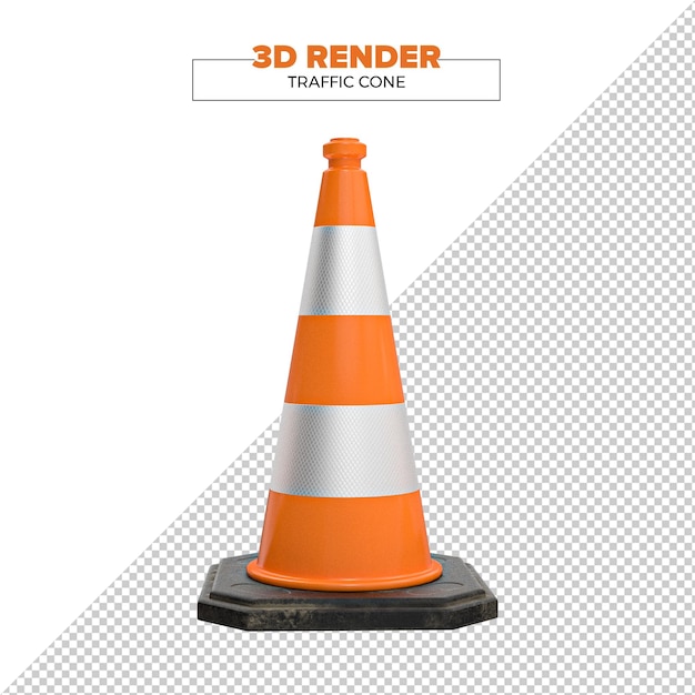 PSD rendu 3d du cône de signalisation psd sur fond transparent