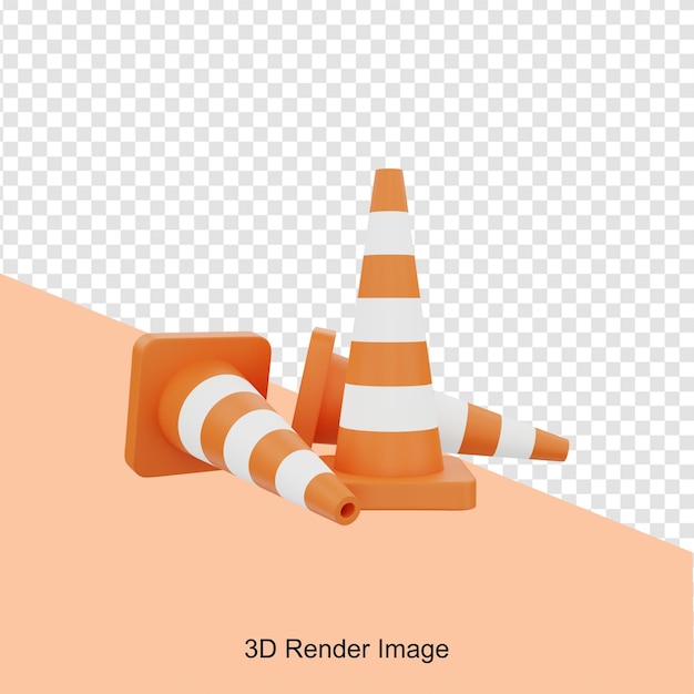 PSD rendu 3d du cône de signalisation