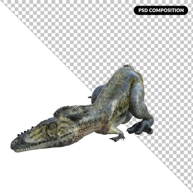 PSD rendu 3d du dinosaure alioramus