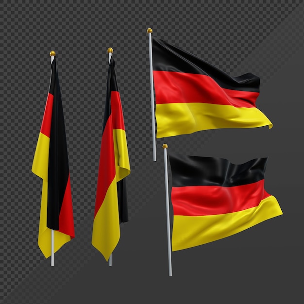 Le Rendu 3d Du Drapeau De L'allemagne Flotte Et Ne Flotte Pas