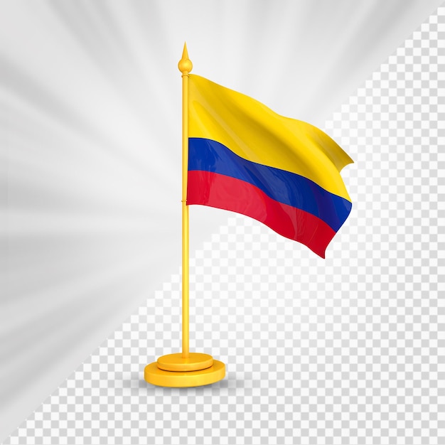 PSD rendu 3d du drapeau colombien