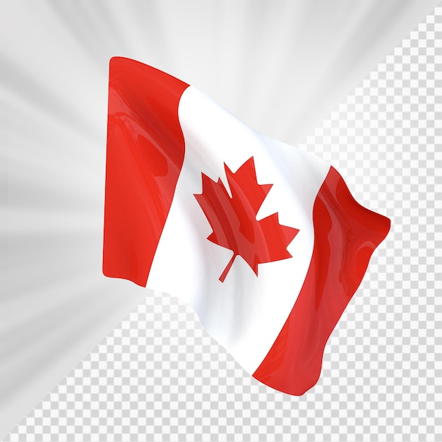 PSD rendu 3d du drapeau du canada