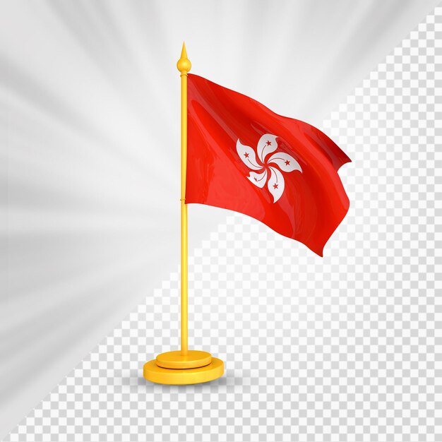 PSD rendu 3d du drapeau de hong kong