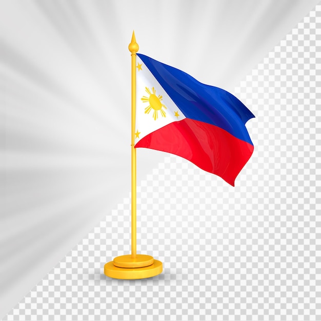 PSD rendu 3d du drapeau philippin