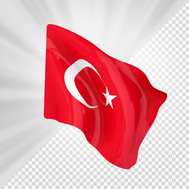 PSD rendu 3d du drapeau de la turquie