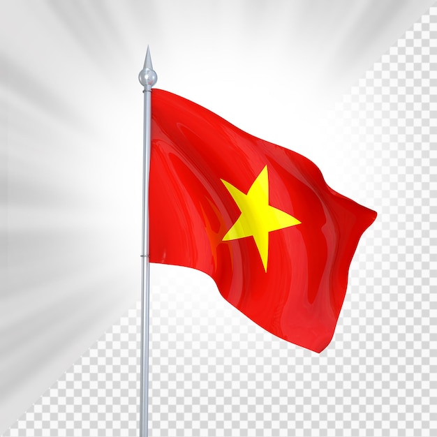 PSD rendu 3d du drapeau vietnamien