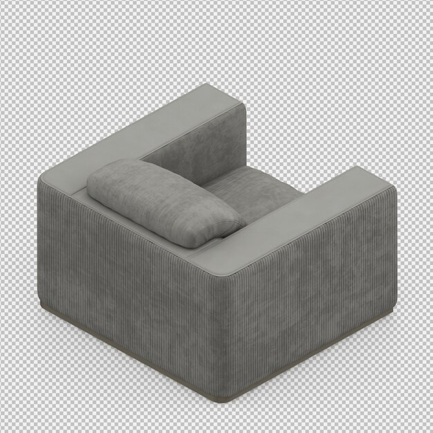 Rendu 3d Du Fauteuil Isométrique