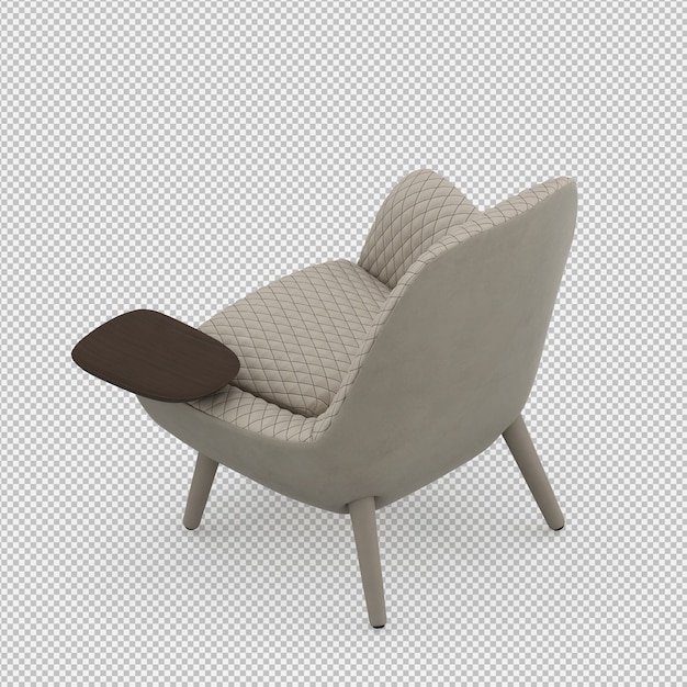 Rendu 3D du fauteuil isométrique