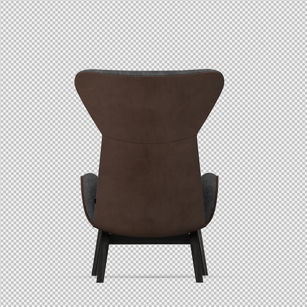 PSD rendu 3d du fauteuil isométrique