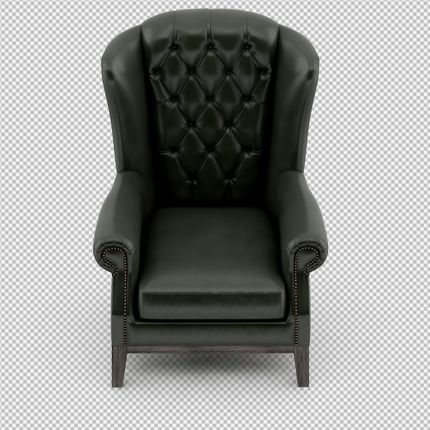 PSD rendu 3d du fauteuil isométrique