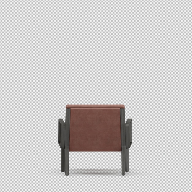 Rendu 3D du fauteuil isométrique