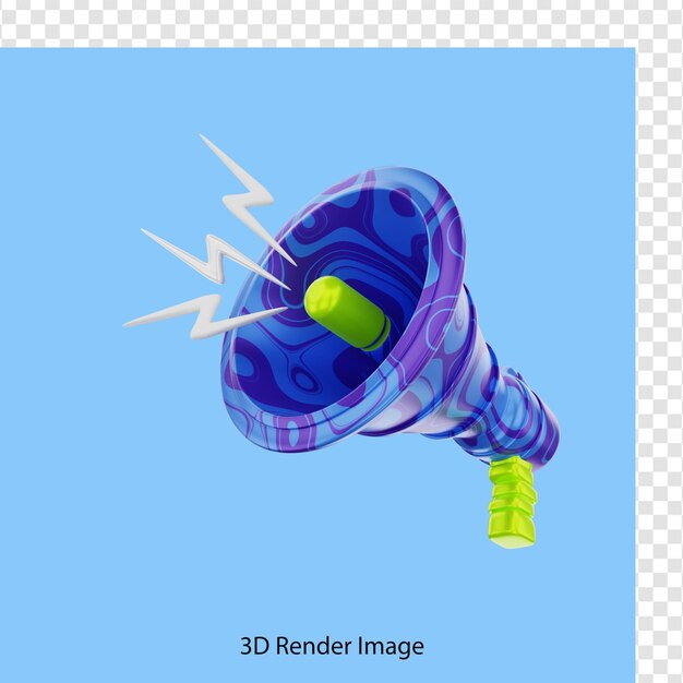 PSD rendu 3d du haut-parleur mégaphone