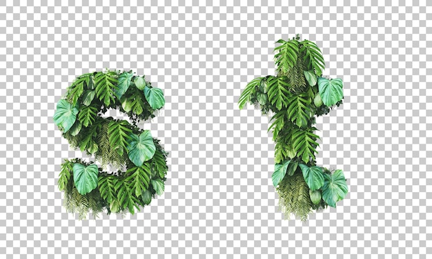 Rendu 3d Du Jardin Vertical Alphabet Minuscule S Et Alphabet T