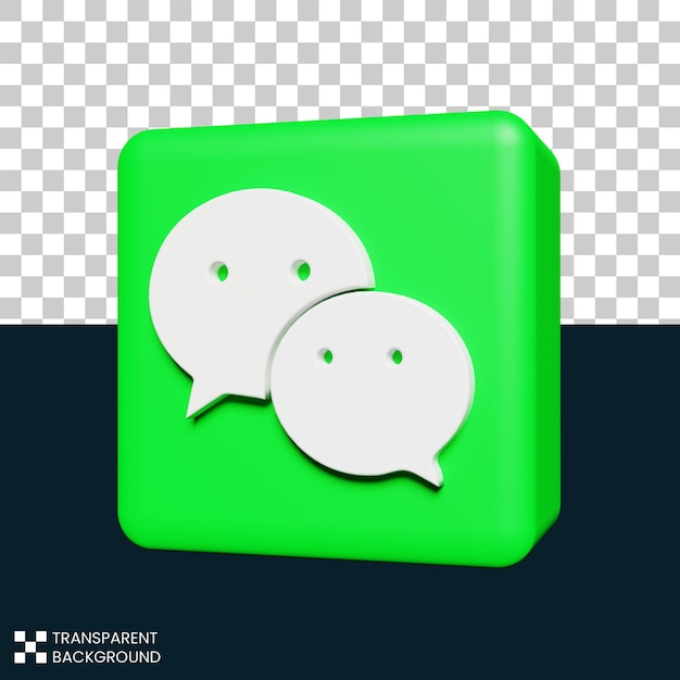 rendu 3d du logo de l'application wechat