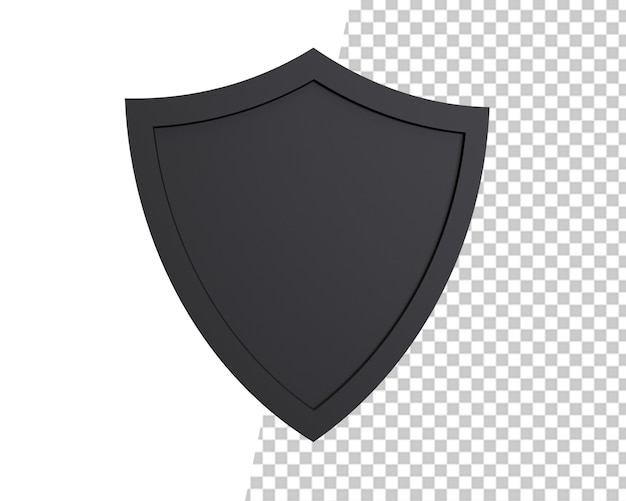rendu 3d du logo du bouclier noir