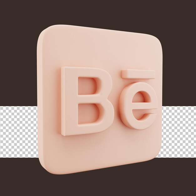 PSD rendu 3d du logo des médias sociaux behance