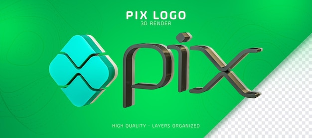 PSD rendu 3d du logo pix