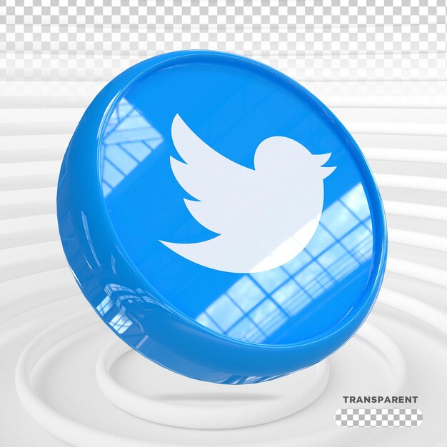 Rendu 3d Du Logo Twitter Sosial Media