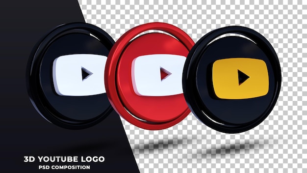 Rendu 3d Du Logo Youtube Isolé