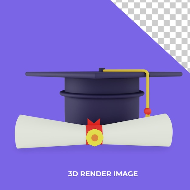 Le Rendu 3d Du Mortier De Chapeau D'étudiant Universitaire Et Le Concept D'obtention Du Diplôme