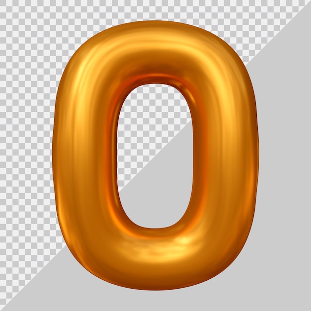 rendu 3d du numéro 0 avec un style moderne