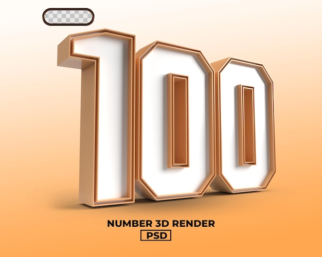 Rendu 3d Du Numéro 100