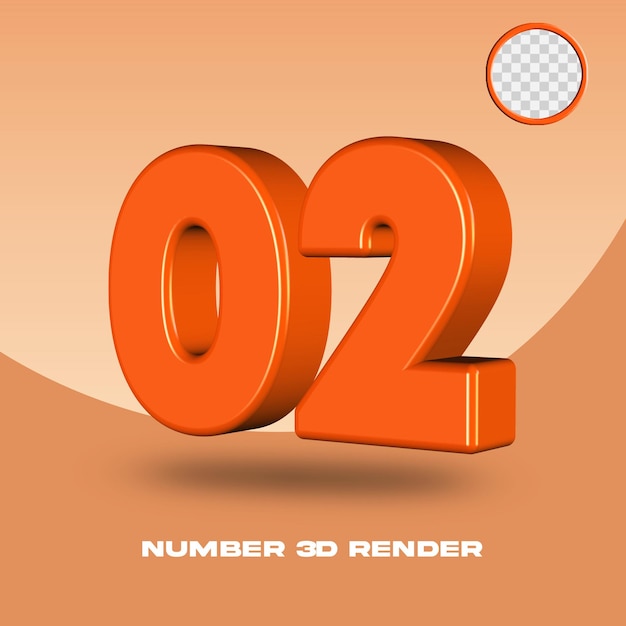 Rendu 3D du numéro de couleur orange
