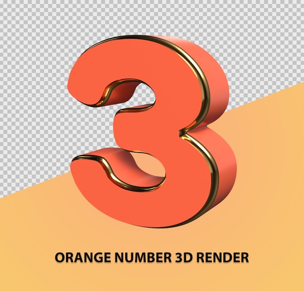 Rendu 3d Du Numéro Orange