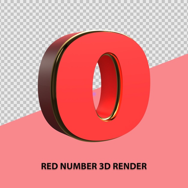 Rendu 3D du numéro rouge