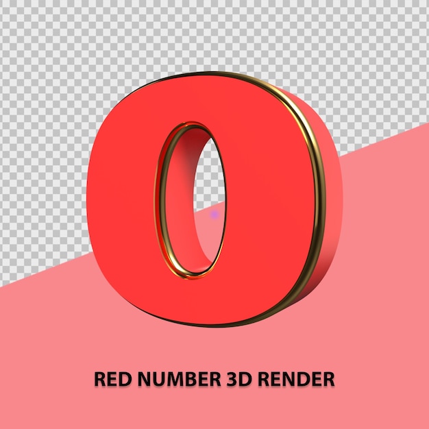 Rendu 3D du numéro rouge