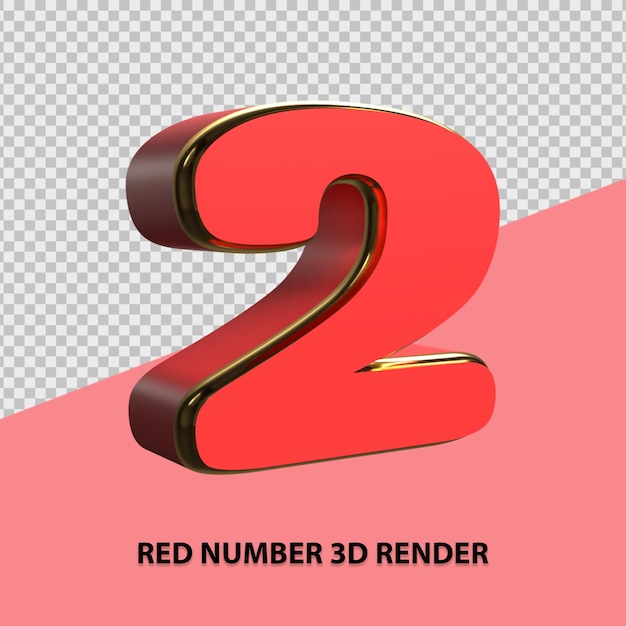 Rendu 3d Du Numéro Rouge