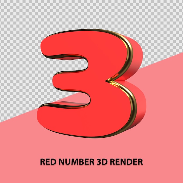 Rendu 3d Du Numéro Rouge