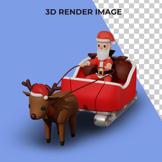 Rendu 3d Du Personnage Du Père Noël Avec Concept De Noël Et Nouvel An