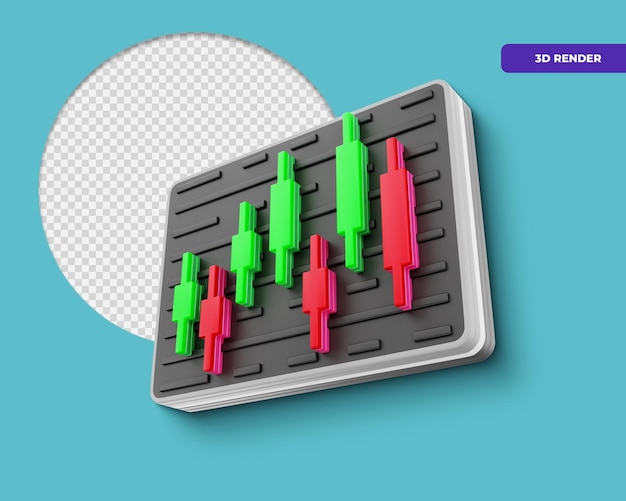 PSD rendu 3d du profit de l'analyse du graphique commercial