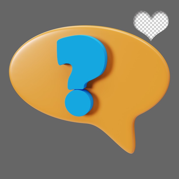 Rendu 3D du signe de la question