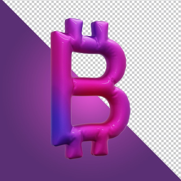 Rendu 3d Du Symbole Alphabet Bitcoin Isolé