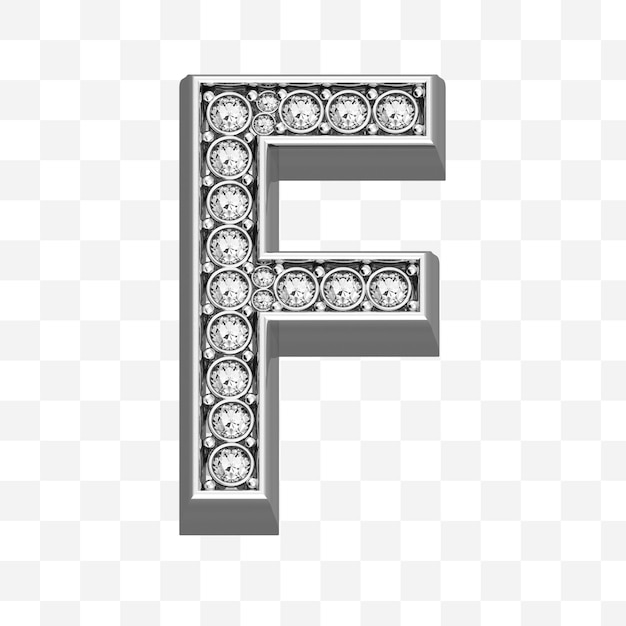 Rendu 3d Du Symbole De L'alphabet Diamant Des Lettres De Bijoux En Argent De Luxe