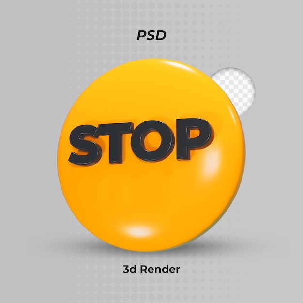 rendu 3D du symbole d'arrêt