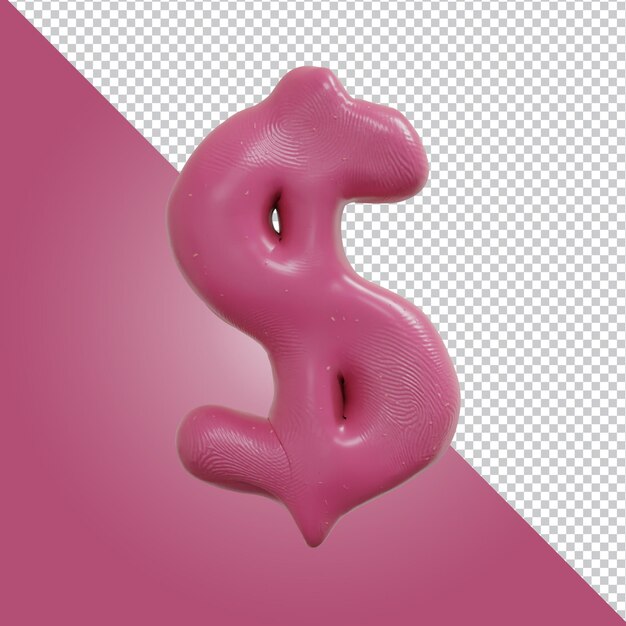 Rendu 3d Du Symbole Dollar Alphabet Isolé