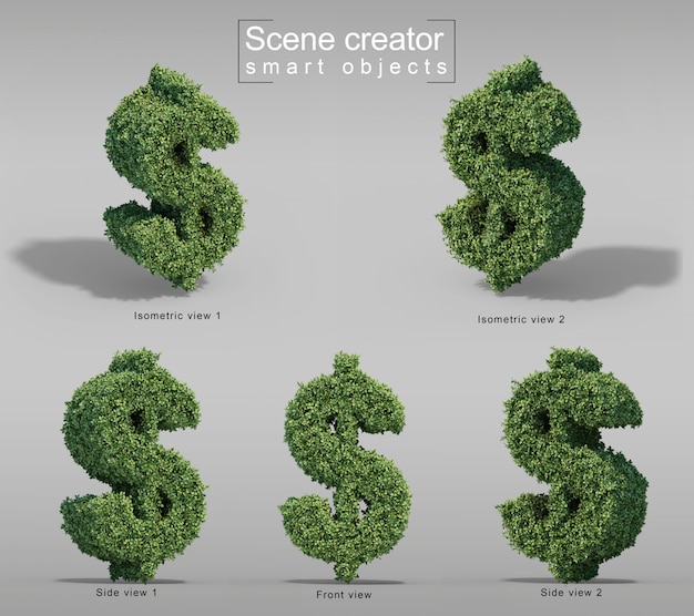 Rendu 3d Du Symbole Du Dollar Buxus