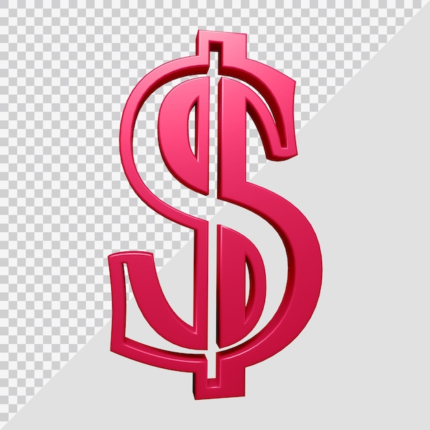 PSD rendu 3d du symbole du dollar