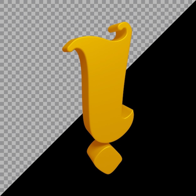 Rendu 3D du symbole du point d'exclamation