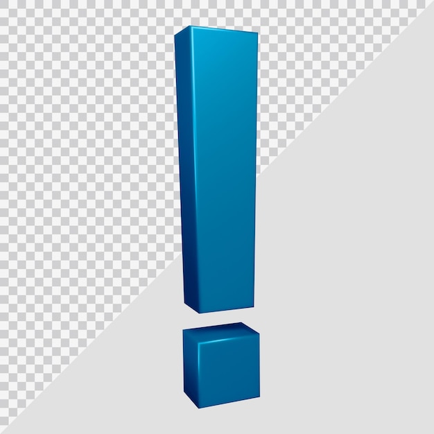 PSD rendu 3d du symbole du point d'exclamation