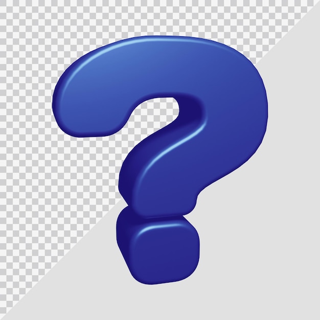 rendu en 3D du symbole du point d'interrogation