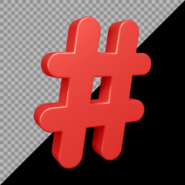 Rendu 3D du symbole hashtag