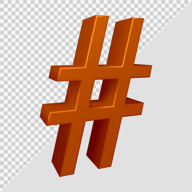 Rendu 3d Du Symbole Hashtag