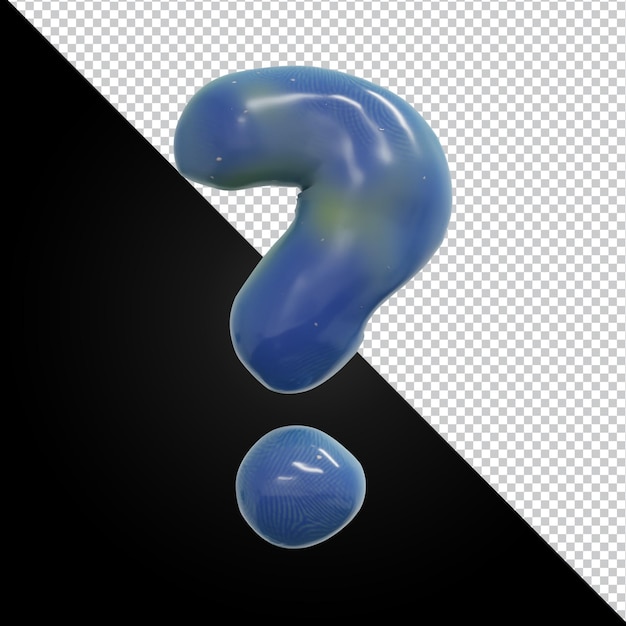 rendu 3d du symbole de point d'interrogation de l'alphabet isolé