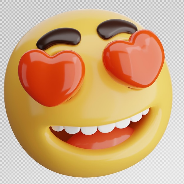 PSD rendu 3d du visage d'emoji ou d'émoticône