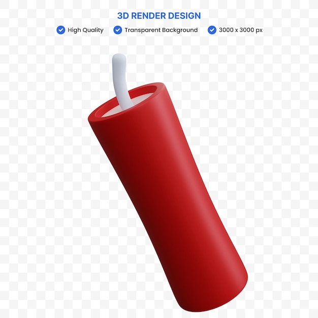 Rendu 3d Dynamite Rouge Isolé