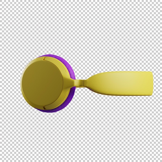 Rendu 3D d'écouteurs colorés psd